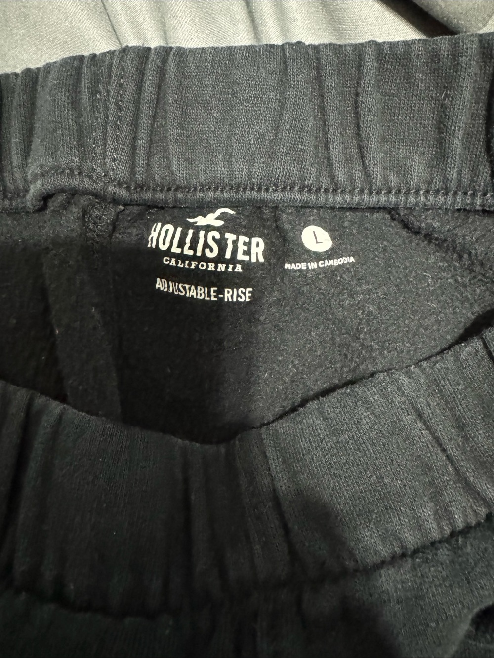 Hollister Black Adjustable-Rise Track Joggers